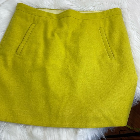 J. Crew Chartreuse Wool Mini Skirt - Picture 8 of 9